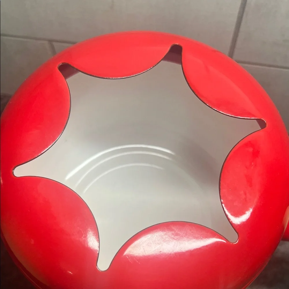 Vintage Red Fondue Set with 4 Forks. Fuel burning. New inbox.